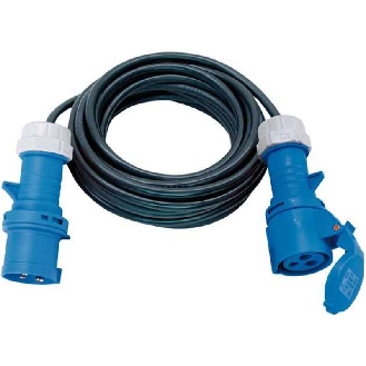 Alargador eléctrico IP44 H07RN-F 3G con clavijas y conectores CEE 230V/16A 10m x 15mm-Leer más