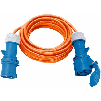 Alargador eléctrico IP44 H07RN-F 3G con clavijas y conectores CEE 230V/16A10 m x 25 mm-Leer más