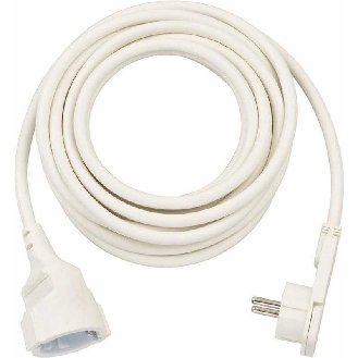 Alargador eléctrico IP20 H05VV-F 3G15 con clavija plana para interiores 5 (Blanco)-Leer más
