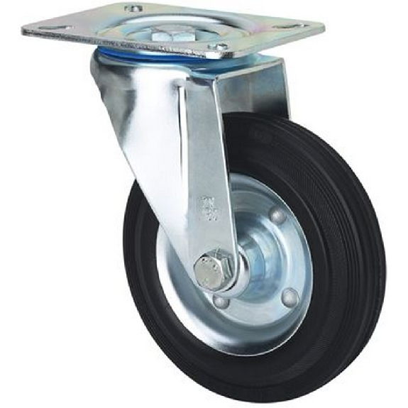 Roue rotative 2-0225-10ZV100-BSR Rodon en caoutchouc noir.-Beschreibung lesen