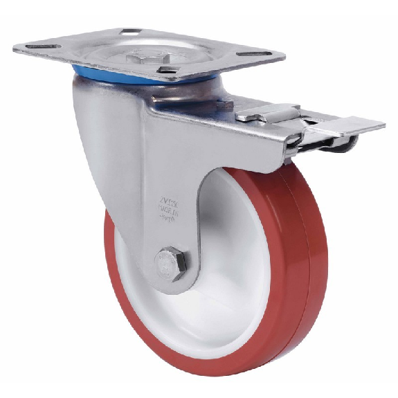 Roue rotative 2-2937-10ZVIFD125-POLR INOX ROD. Frein-Leggi tutto
