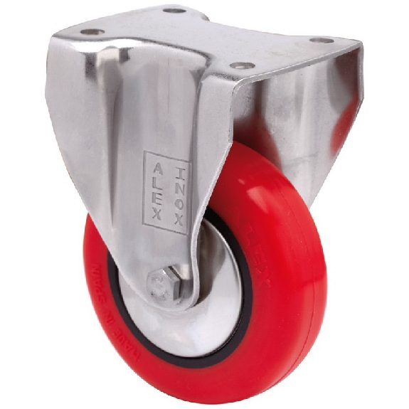 Rueda ALEX Fija 2-3051 - 17BHI80CP-PPI Poliuretano Rojo INOX-Leer más