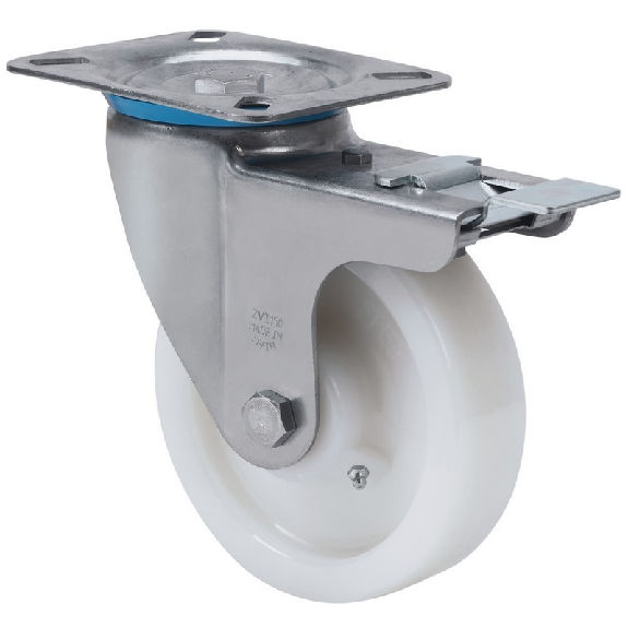 Rueda ALEX Giratoria 2-2694 - 10ZVLIFD80-FT80 Nylon INOX Freno-Leer más