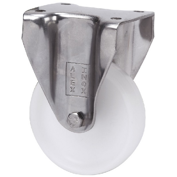 Rueda ALEX Fija 2-3061 - 17BHI80-SL Poliamix Blanco INOX-Leer más