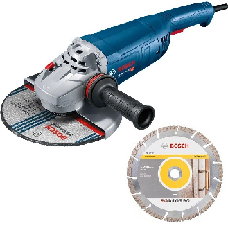 Amoladora angular GWS 22-230 J Profesional, 230 mm + disco de diamante - BOSCH 06018C1301-Leer más