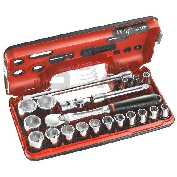 Cofre DBOX vasos 1/2 6 caras métricas - 21 piezas  - FACOM SL.DBOX1PB-Leer más