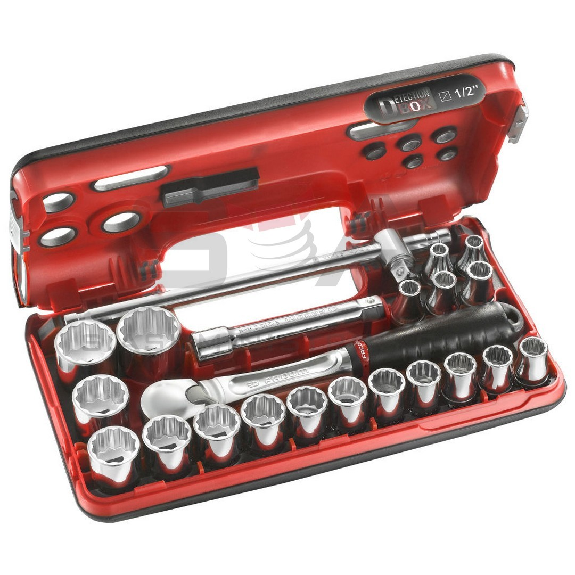 Cofre DBOX vasos 1/2" 12 caras métricas - 22 piezas  - FACOM SL.DBOX412-Leer más