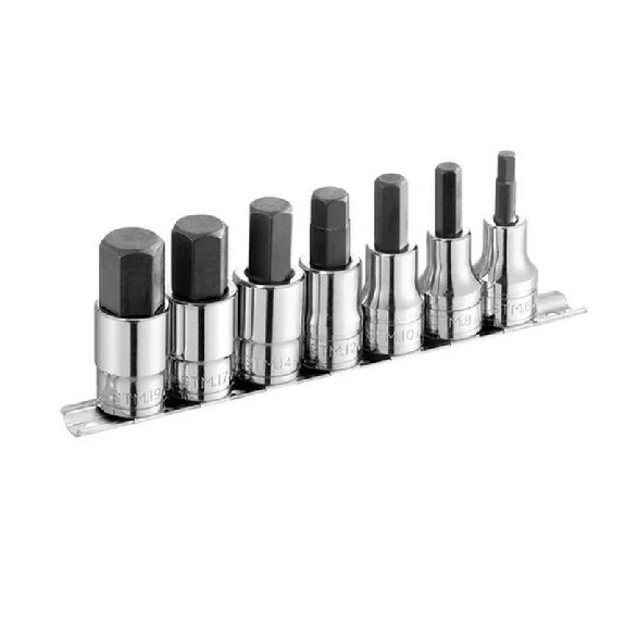 Juego de 7 vasos 1/2" hexagonales en rack - FACOM ST.40-Leer más