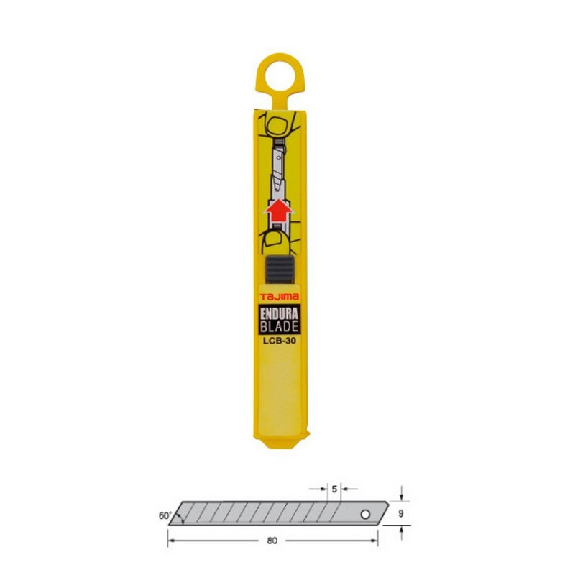 Cuchilla recambio cutter LCB-30 9mm caja 10 unidades - TAJIMA-Leer más