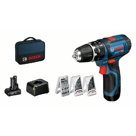 Perceuse à tournevis avec Batterie GSB 12V -15 +1 2.0AH +1 4.0AH + Batterie de chargeur - 06019B690G-Leggi tutto