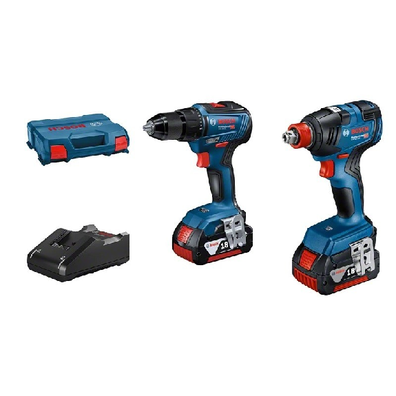 Set Atornillador de impacto GDX 18V-200 + Taladro percutor GSB 18V-55 + 2 baterías 4.0 Ah y cargador - BOSCH 06019J2208-Leer más