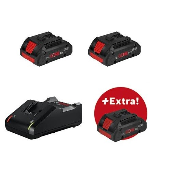 Ensemble d'alimentation 3 batteries Procore GBA 18V 4.0 AH + Fast Loader GAL1880 CV - 0615990N2G-Leggi tutto