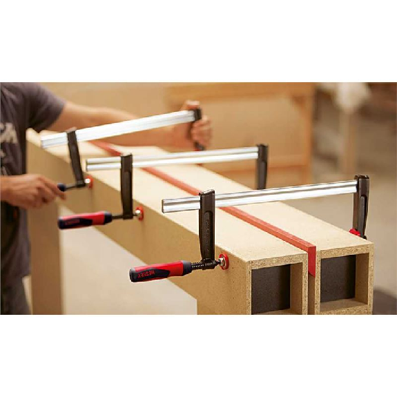 serre-joint à vis en fonte malléable avec poignée en plastique bi-composant TPN-BE-2K - TPN25-Lire la description