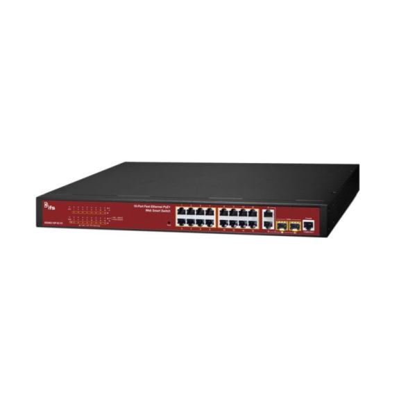 ES2402-16P-2C-V3 IFS, Fast Ethernet PoE-AT Switch, managed, 16 Ports PoE, 2x Gig Uplinks, Web Smart-Lire la description