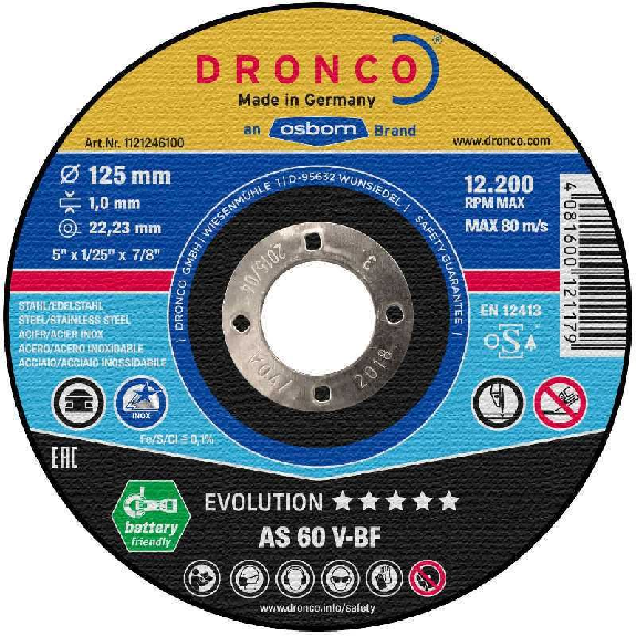 AS60V-125 - Disco Corte Metal As 60 V Evolution Express, 125 x 1 mm-Beschreibung lesen