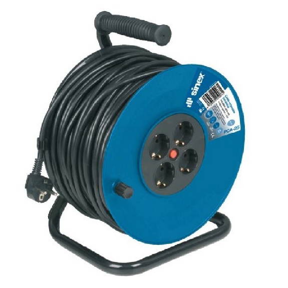 Enrollacable extensible 4 tomas 3x1.5mm industrial 25 metros - SINEX Enrollacable extensible 4 tomas 3x1.5mm industrial 25 metros - SINEX-Leer más