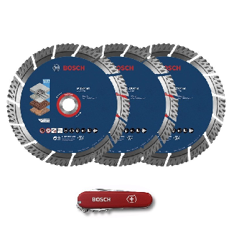 Lote 3 discos de Diamante Multimaterial, 230mm + navaja suiza de regalo - BOSCH EXPERT 061599760W-Leer más