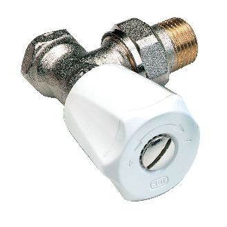 Robinet de radiateur EUROSAR équerre nickelé 1/2''  - 418204-Lire la description