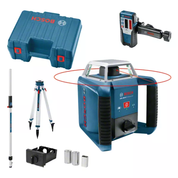 Láser giratorio GRL 400 H + receptor LR1 + trípode BT170 + regla medición-Leer más