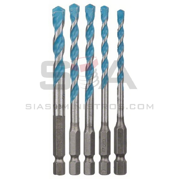 Set de 5 brocas BOSCH multiuso HEX-9 Multi Construction 4 - 2608589530-Leer más