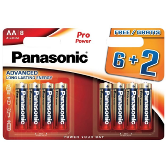 Pilas alcalinas tipo AA blister 6+2 unidades - PANASONIC-Leer más
