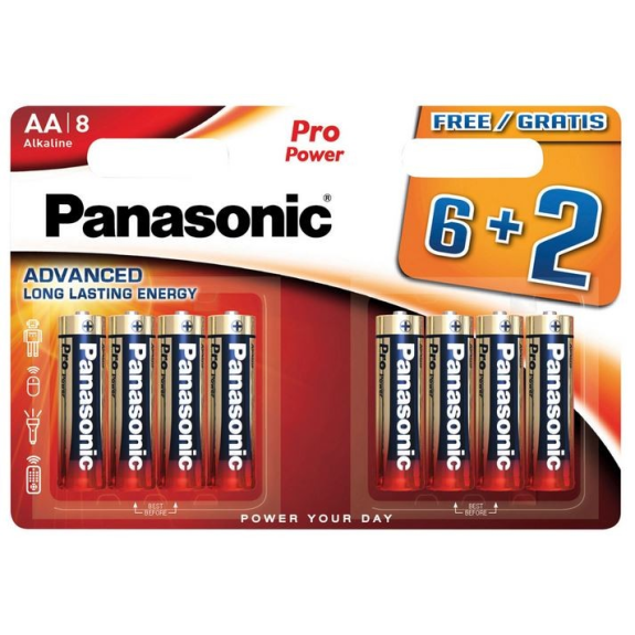Pilas alcalinas tipo AA blister 6+2 unidades - PANASONIC Pilas alcalinas tipo AA blister 6+2 unidades - PANASONIC-Leer más