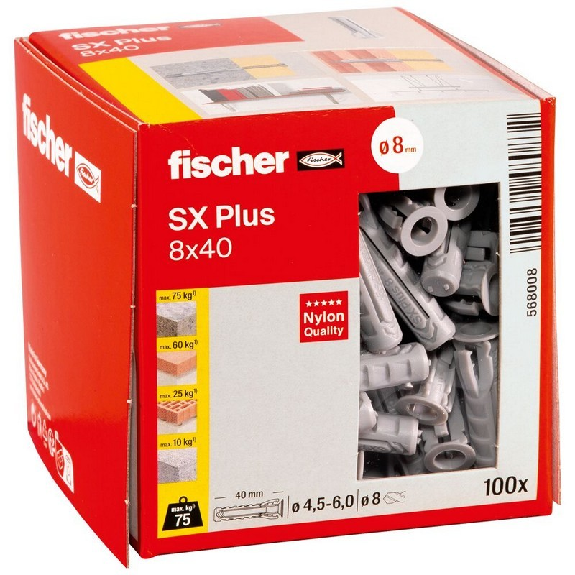 Taco de expansión Fischer SX Plus 8x40 - Caja 100 uds-Leer más