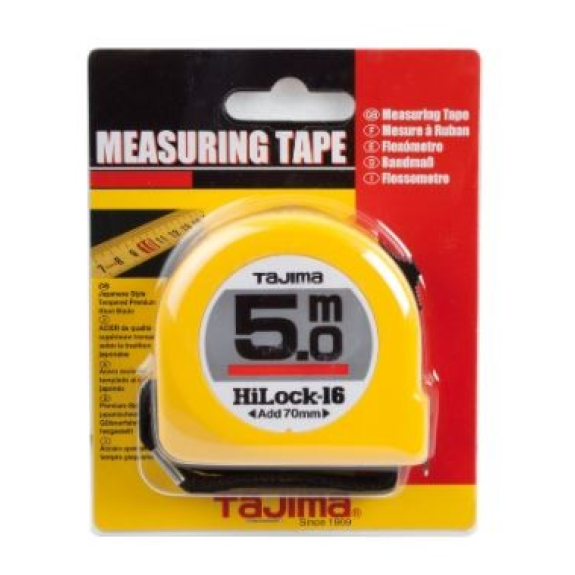 Flexometro Hi-lock ancho 25mm largo 5 metros - TAJIMA Flexometro Hi-lock ancho 25mm largo 5 metros - TAJIMA-Leer más