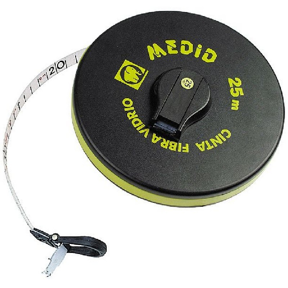 Cinta métrica fibra de vidrio con uña plegable, 25mx15mm - MEDID 121025GF-Leer más