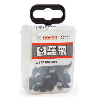 Punta de atornillar IMPACT CONTROL para atornilladores PH2, 25 mm - BOSCH 2607002803 (25 unidades)-Leer más