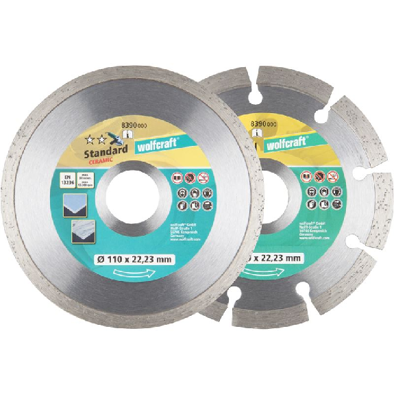 1 set de 2 discos diamantados de corte.   110 mm-Leer más