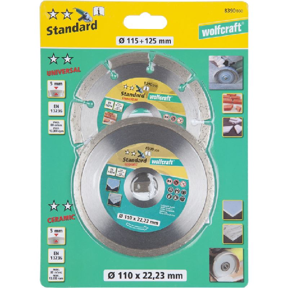 1 set de 2 discos diamantados de corte.   110 mm-Leer más