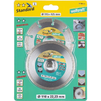 1 set de 2 discos diamantados de corte.   110 mm-Leer más