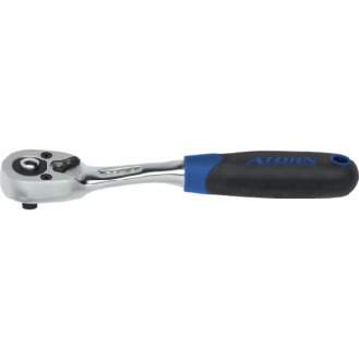 Matraca revers. de palanca ATORN 3/8" 190 mm, mango 2 comp., botón bloqueo-Leer más