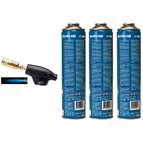Soplete SEGOFIRE PIEZO con 3 botellas de gas BTP 300 - SUPER-EGO P00555500-Leer más