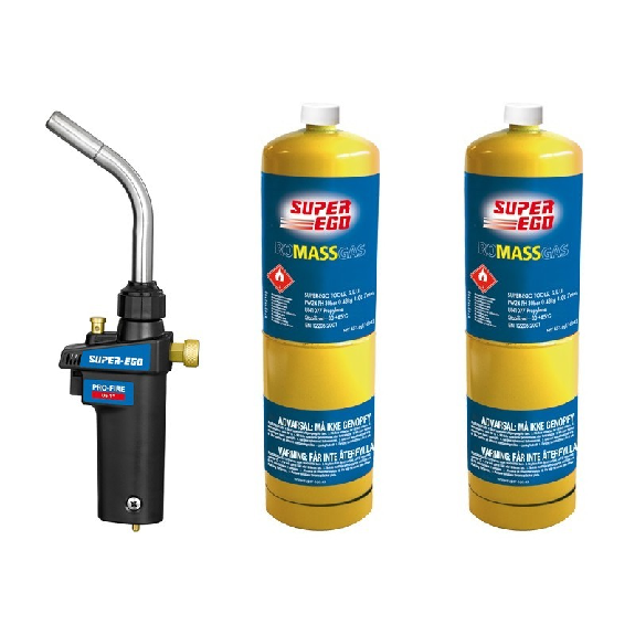 Soplete PRO-FIRE PIEZO con 2 botellas de ROMASSGAS - SUPER-EGO 1500002772-Leer más