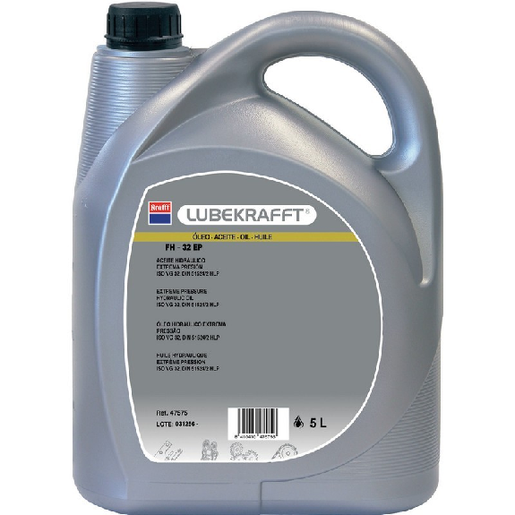 Aceite LUBEKRAFFT hidráulico. FH-32 EP 5 l. - KRAFFT 47575-Leer más