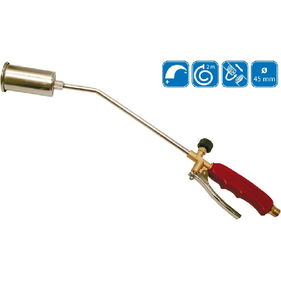 Soplete de calentamiento ROMINI boquilla 45, lanza 250 mm con manguera - SUPER-EGO 253500100-Leer más