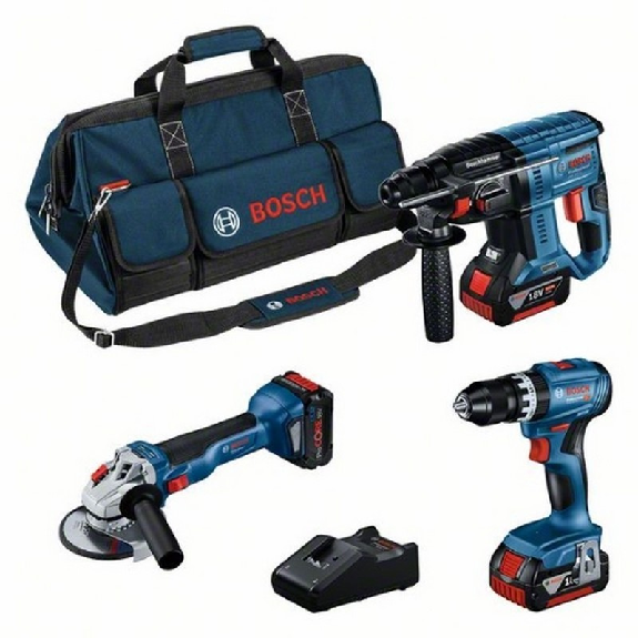 Kit 3 herramientas: GSB + GWS + GBH + 2 GBA 18V 5.0Ah + ProCORE 18V 5.5Ah + GAL 18V-40 Professional - BOSCH 0615990N29-Leer más