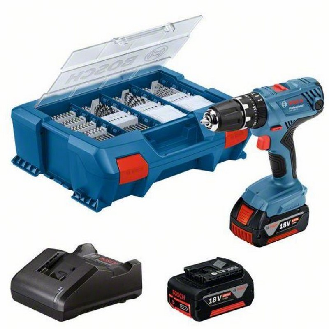 Taladro percutor inalámbrico 18V con accesorios-Leer más