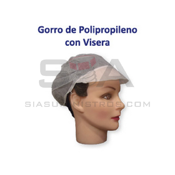 Poipropylène White Disposable Chapeau avec visière en polypropylène - Box 100 UDS - 67402-Beschreibung lesen