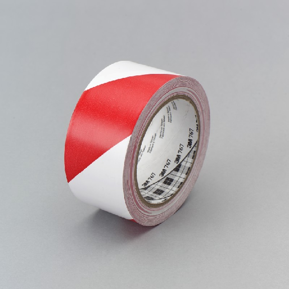 3M Cinta de Vinilo con Franjas de Seguridad 767, Rojo/Blanco, 50 mm x 33 m, 767IRB50 - 7100015266-Leer más