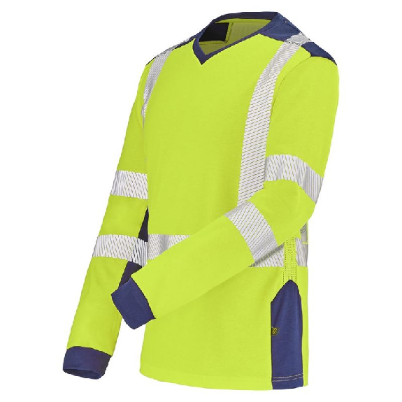 T-shirt manches longues fluo SAFE XP HV jaune/bleu marine T1/S - CEPOVETT - 22-9T85-701-1/S-Leggi tutto