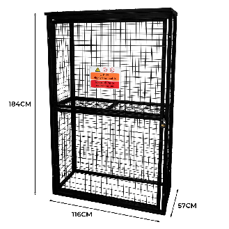 Cage Métallique Bouteilles de Gaz - 57 x 116 x 184cm-Lire la description