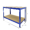 Mesa de Trabajo Q-Rax de Acero Sin Tornillos Azul 120cm x 60cm x 90cm