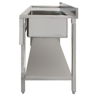 Fregadero de cocina de acero inoxidable con escurridor a la izquierda-Leer más