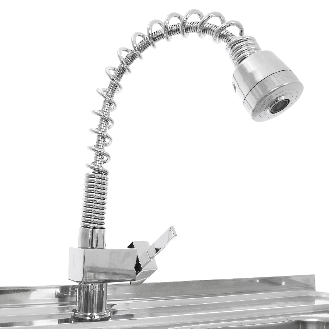 KuKoo Evier Professionnel /Plonge Inox sur Pied à Doubles Bacs  Egouttoir à gauche-Lire la description