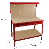 Werkbank mit Lochwand, Schublade & Licht - Rot