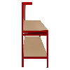 Werkbank mit Lochwand, Schublade & Licht - Rot