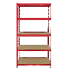 4 Scaffali Z-Rax In Acciaio Senza Bulloni Rossi 90cm